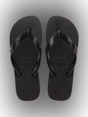 Havaianas Top Flip Flops – Black, Size 37‑38